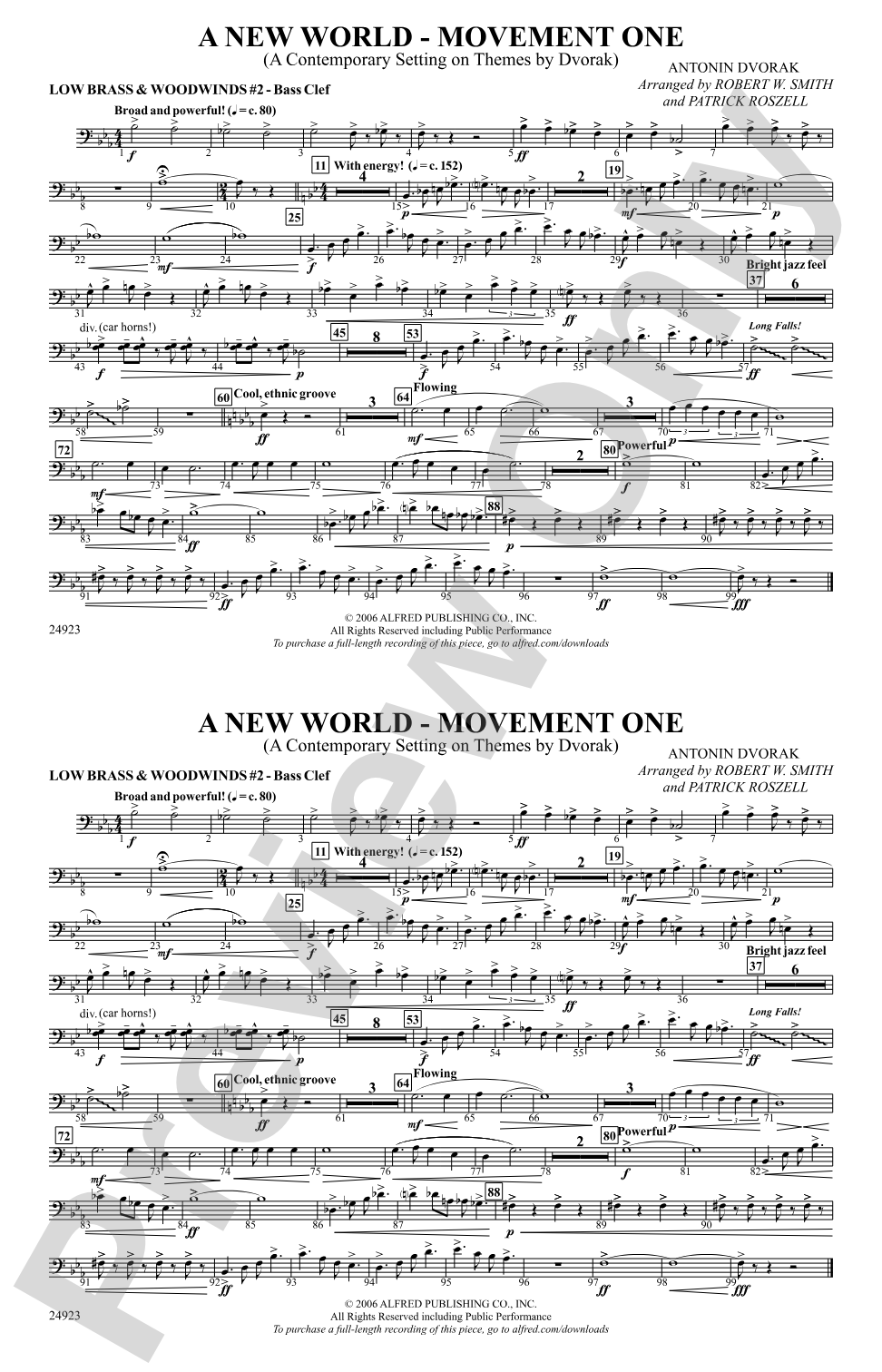 A New World---Movement One: Low Brass & Woodwinds #2 - Bass Clef