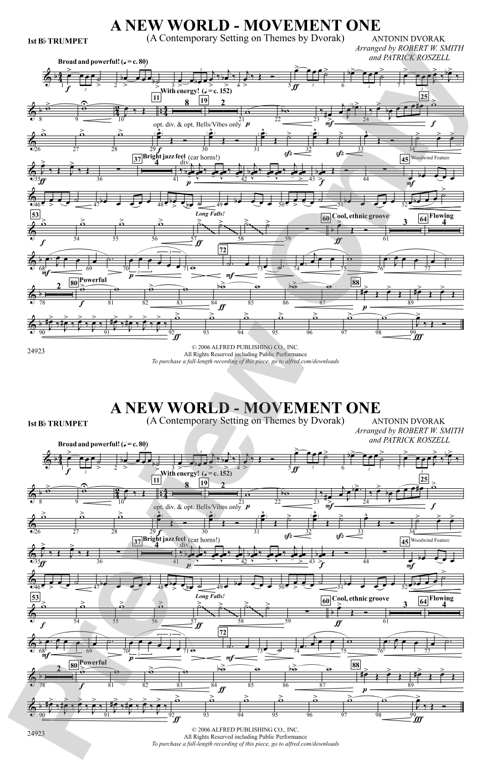 A New World---Movement One: 1st B-flat Trumpet