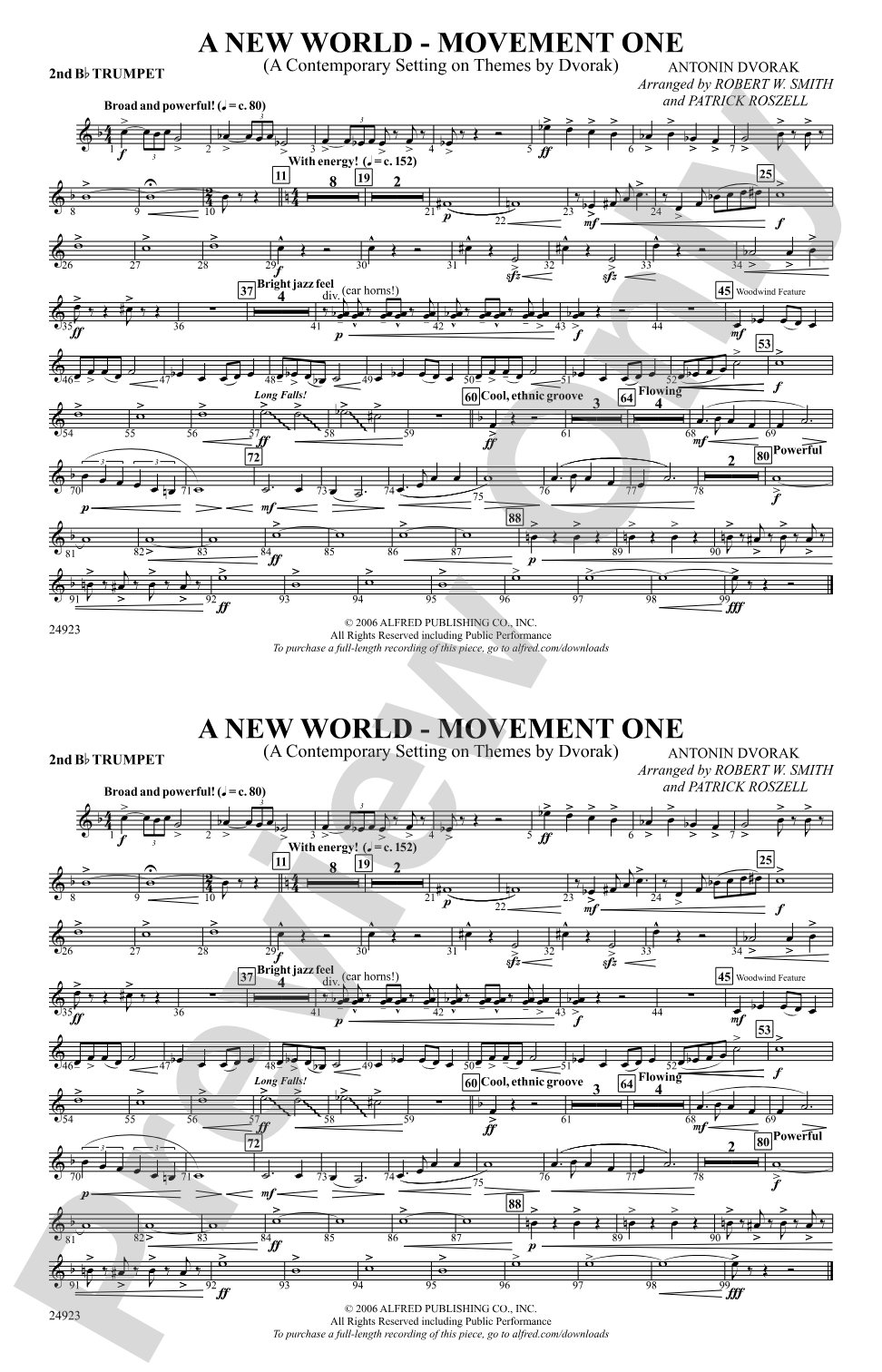 A New World---Movement One: 2nd B-flat Trumpet