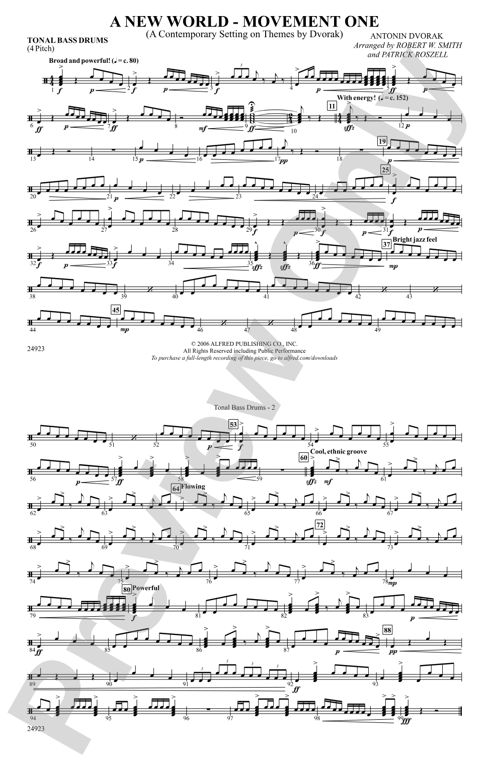 A New World---Movement One: Tonal Bass Drum