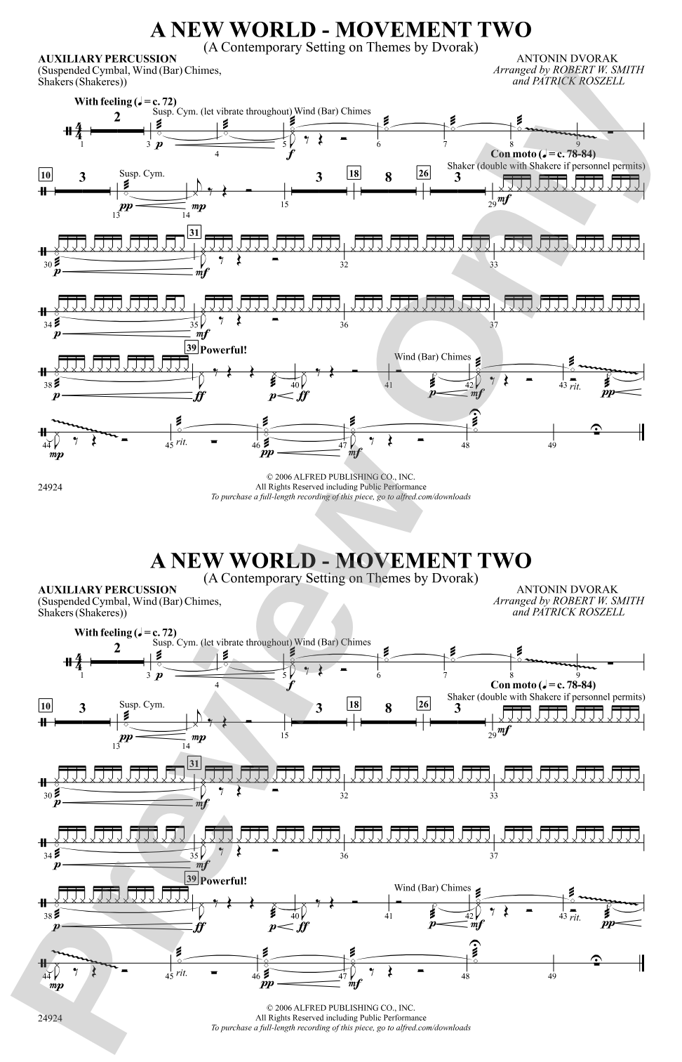 A New World---Movement Two: Auxiliary Percussion