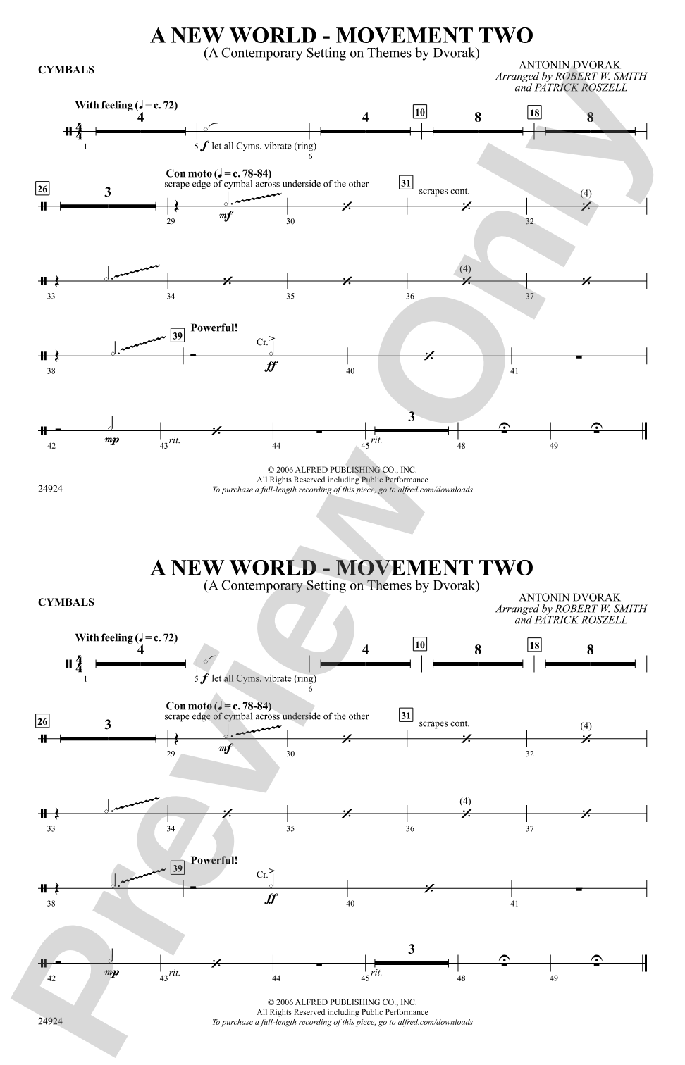 A New World---Movement Two: Cymbals