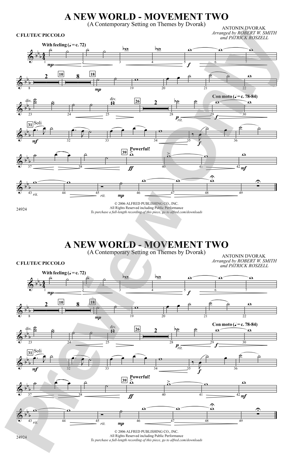 A New World---Movement Two: Flute