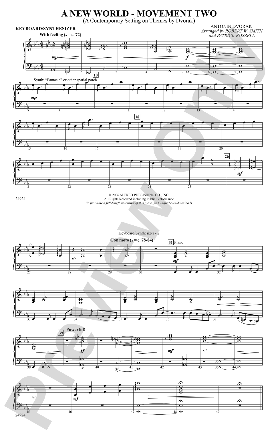 A New World---Movement Two: Keyboard/Synthesizer