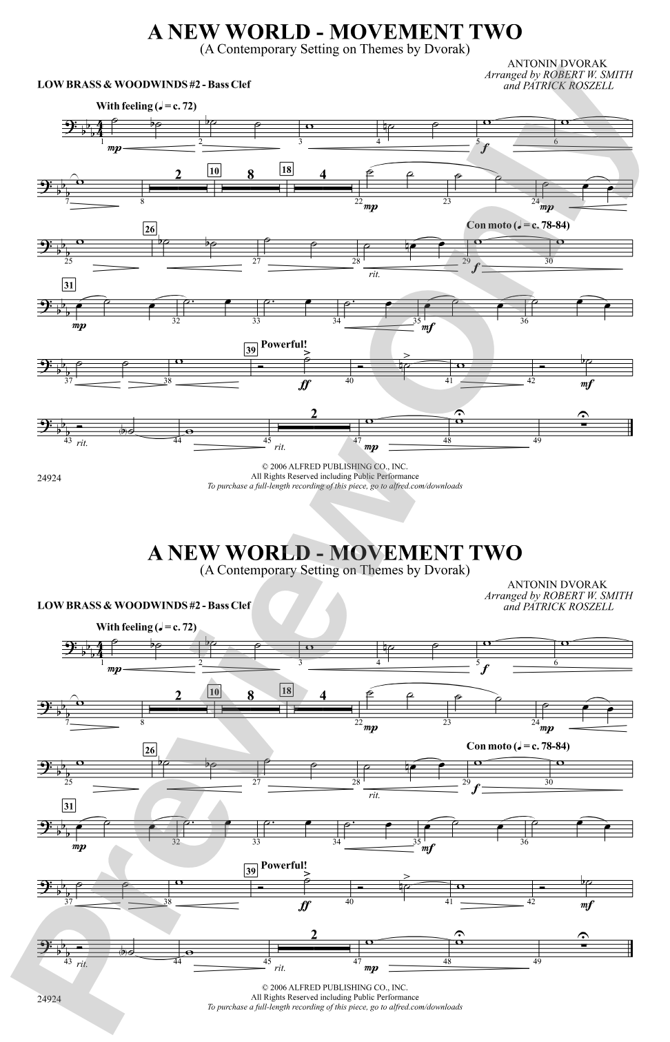 A New World---Movement Two: Low Brass & Woodwinds #2 - Bass Clef