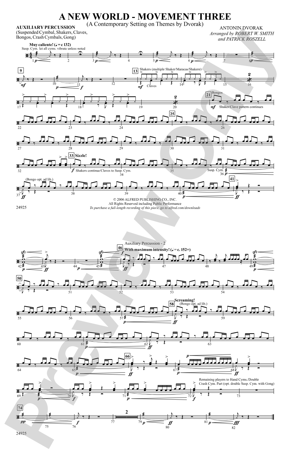 A New World---Movement Three: Auxiliary Percussion