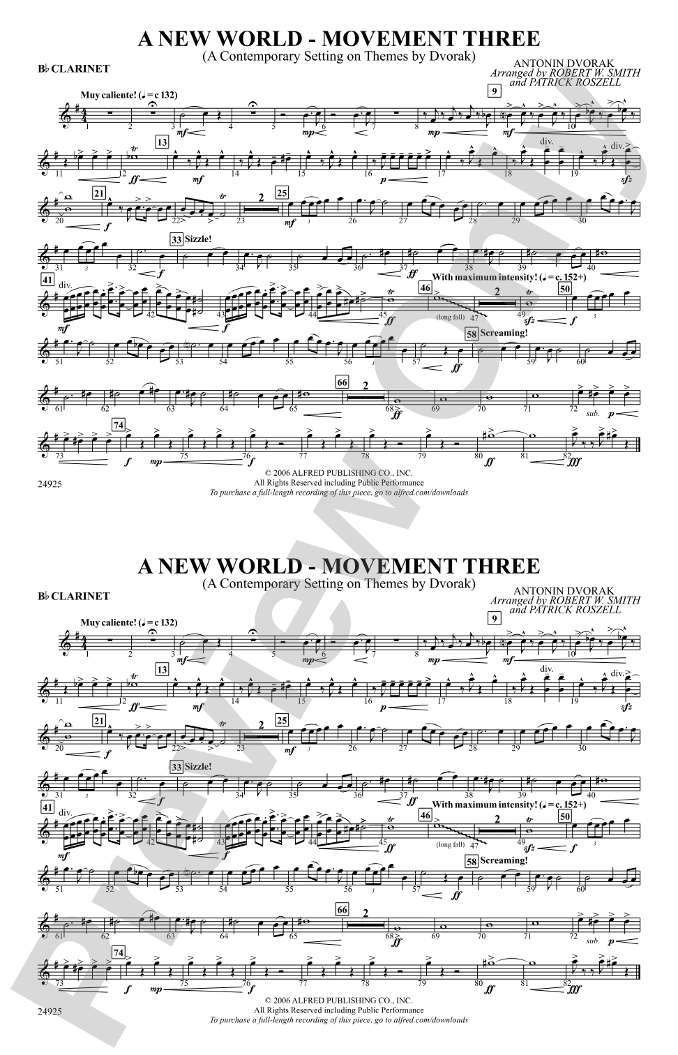 A New World---Movement Three: 1st B-flat Clarinet