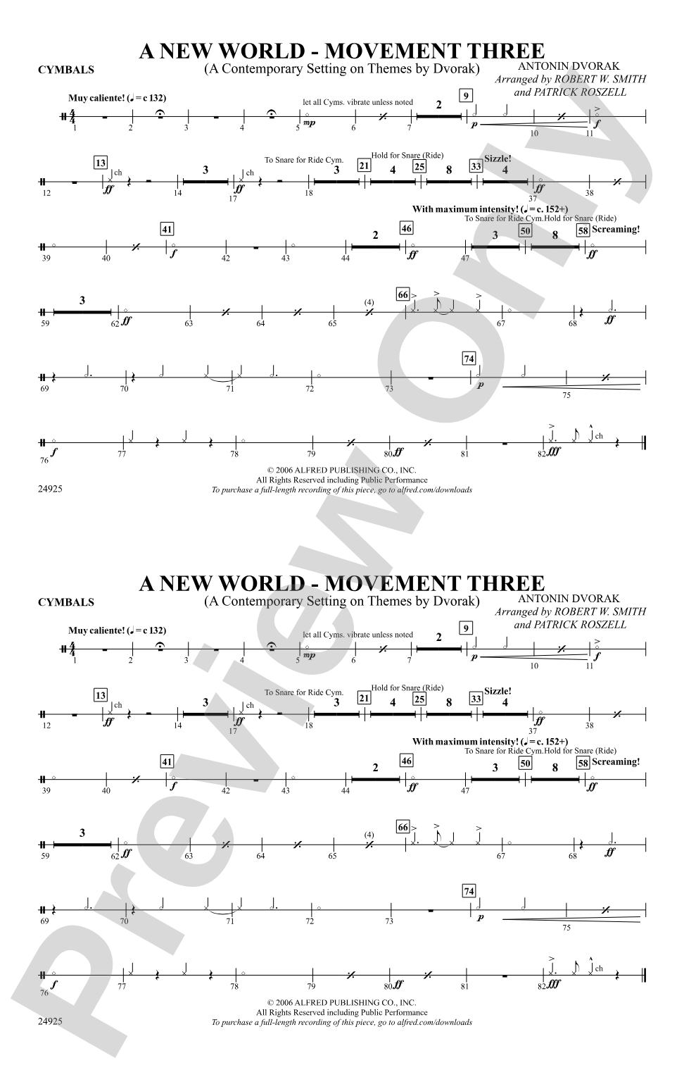 A New World---Movement Three: Cymbals