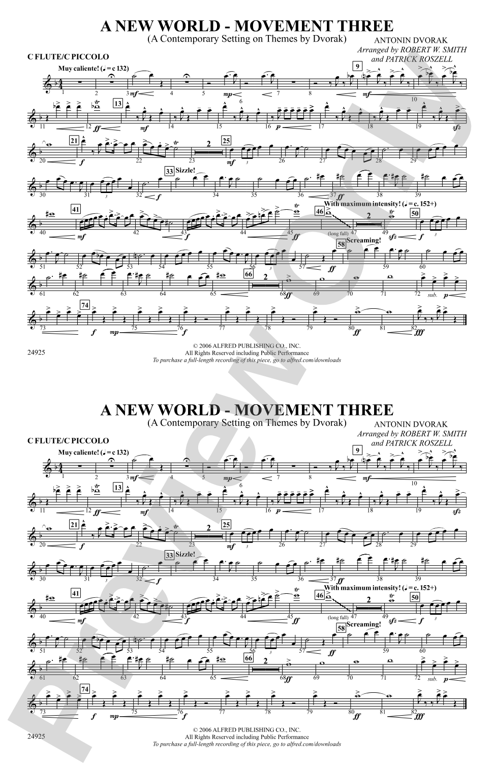 A New World---Movement Three: Flute