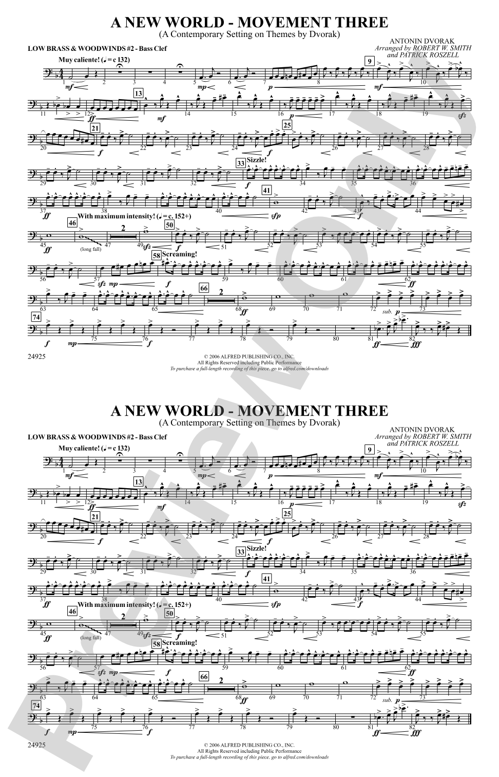 A New World---Movement Three: Low Brass & Woodwinds #2 - Bass Clef
