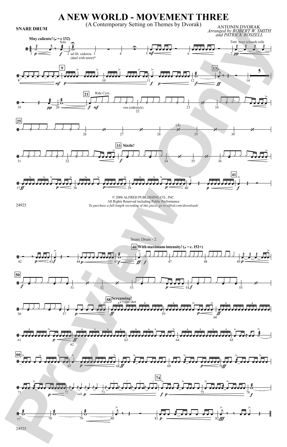 A New World---Movement Three: Snare Drum