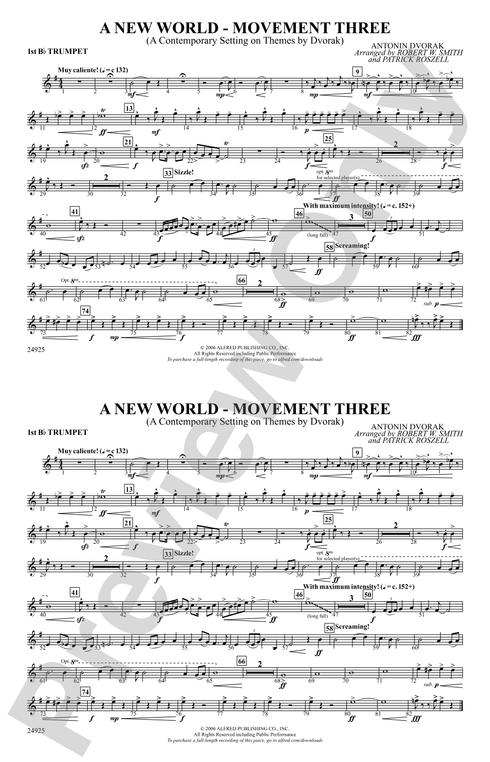 A New World---Movement Three: 1st B-flat Trumpet