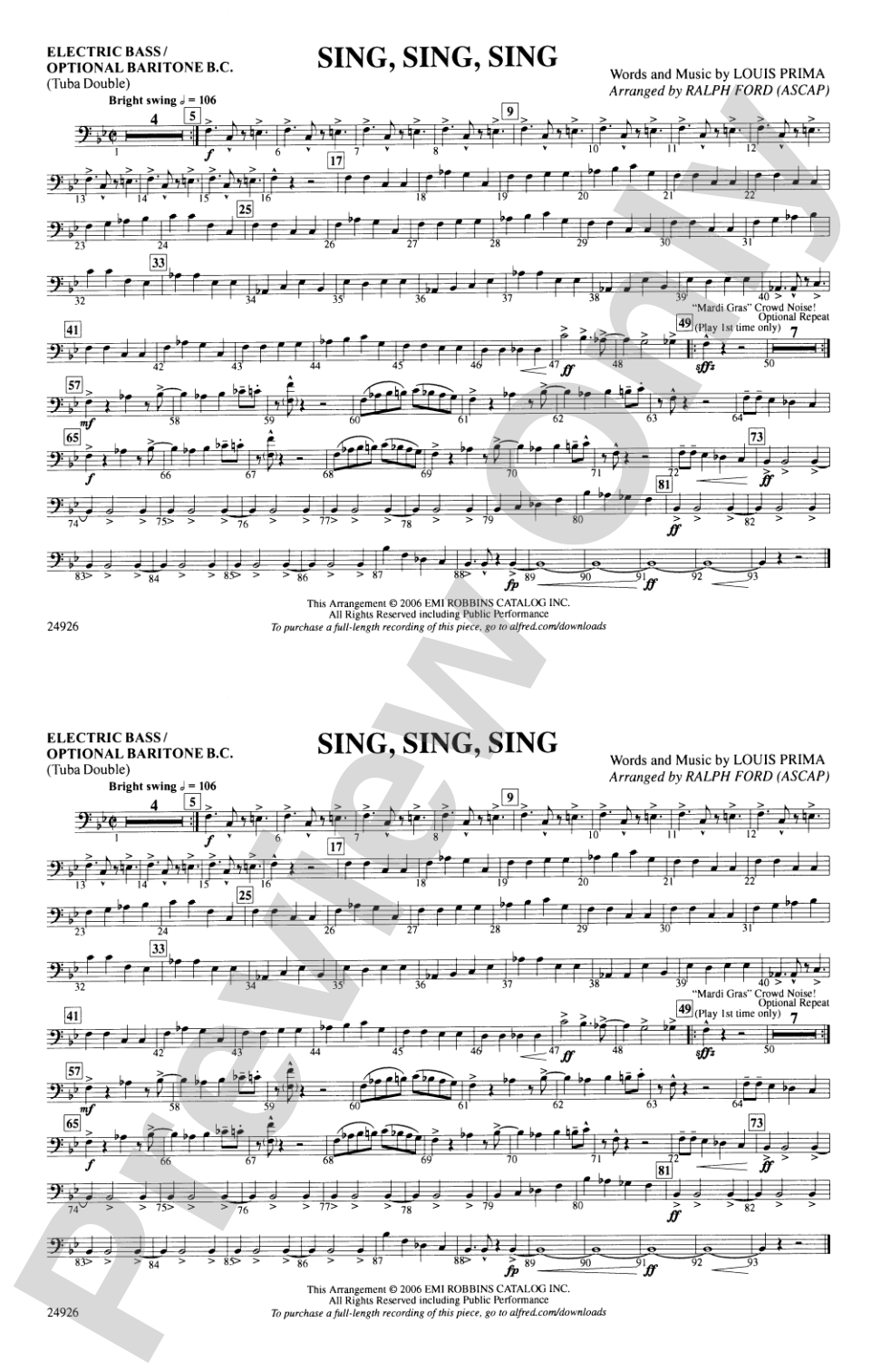 Sing, Sing, Sing: Electric Bass