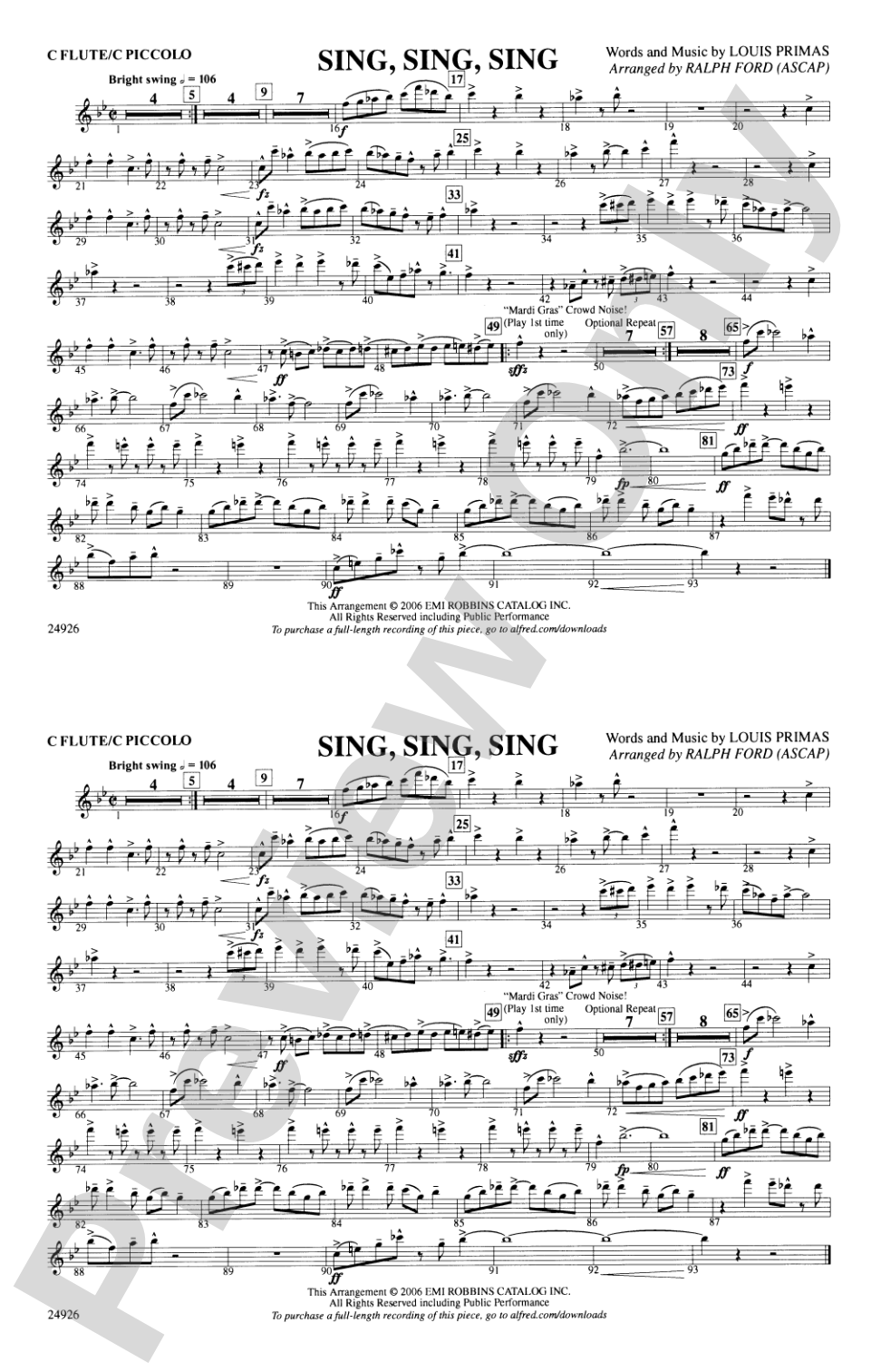 Sing, Sing, Sing: Flute