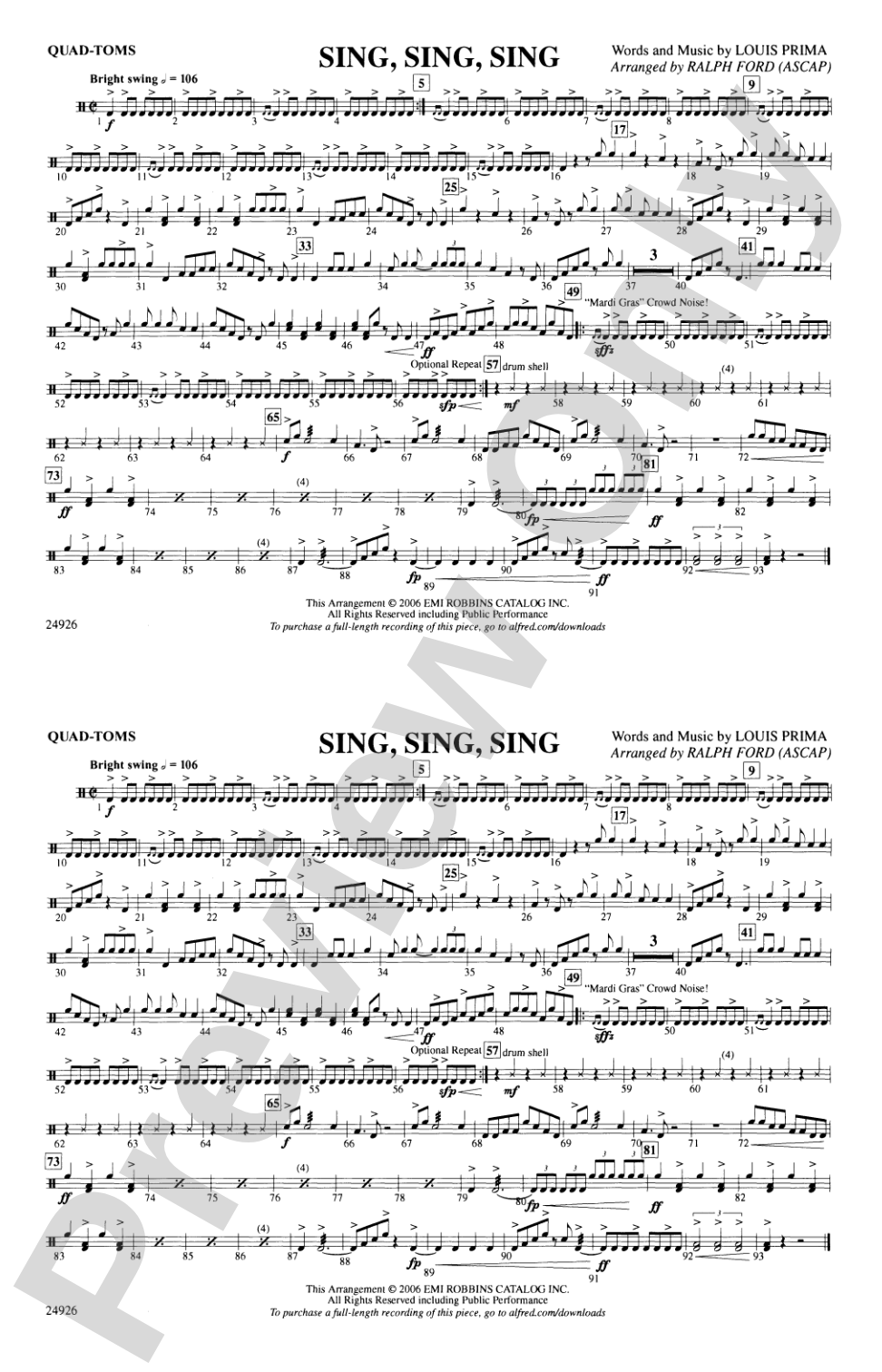 Sing, Sing, Sing: Quad-Toms