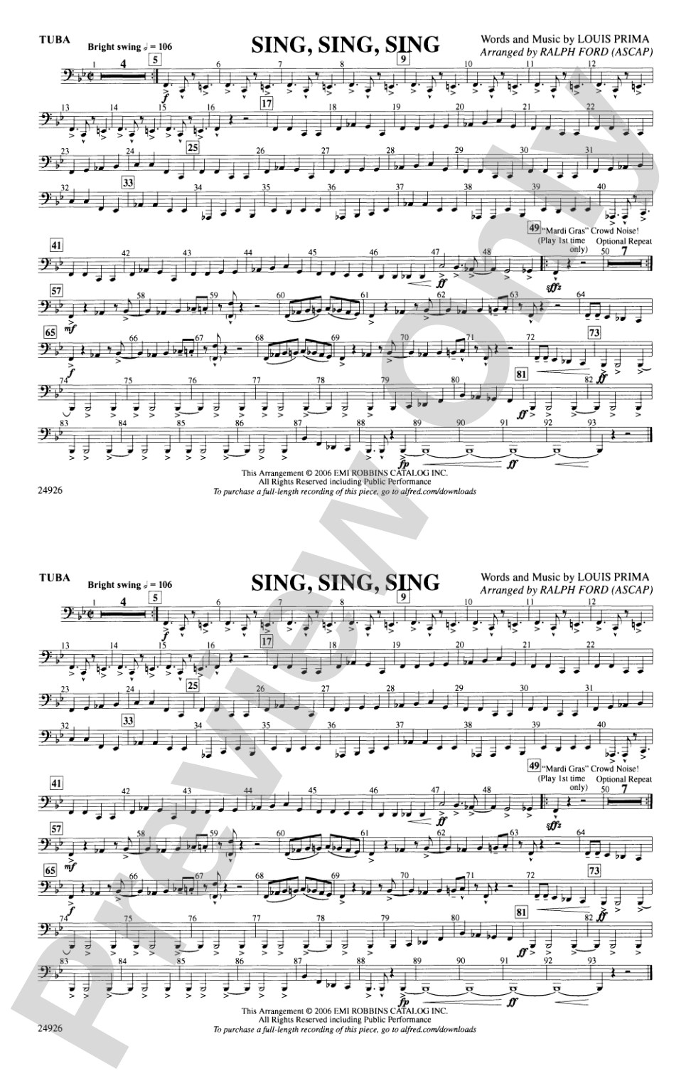 Sing, Sing, Sing: Tuba