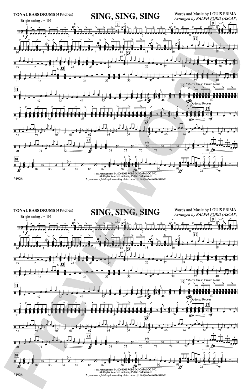 Sing, Sing, Sing: Tonal Bass Drum