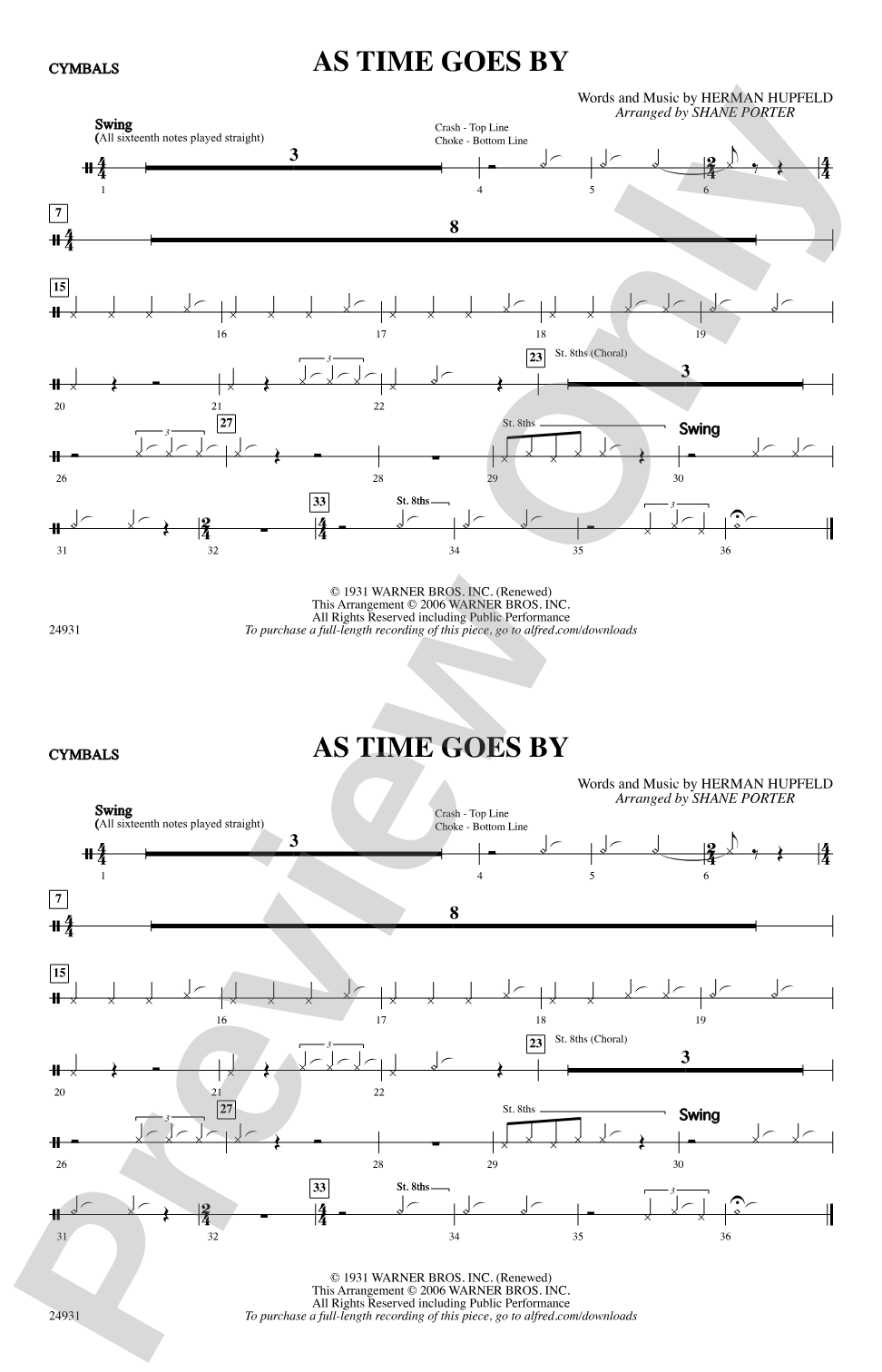 As Time Goes By: Cymbals