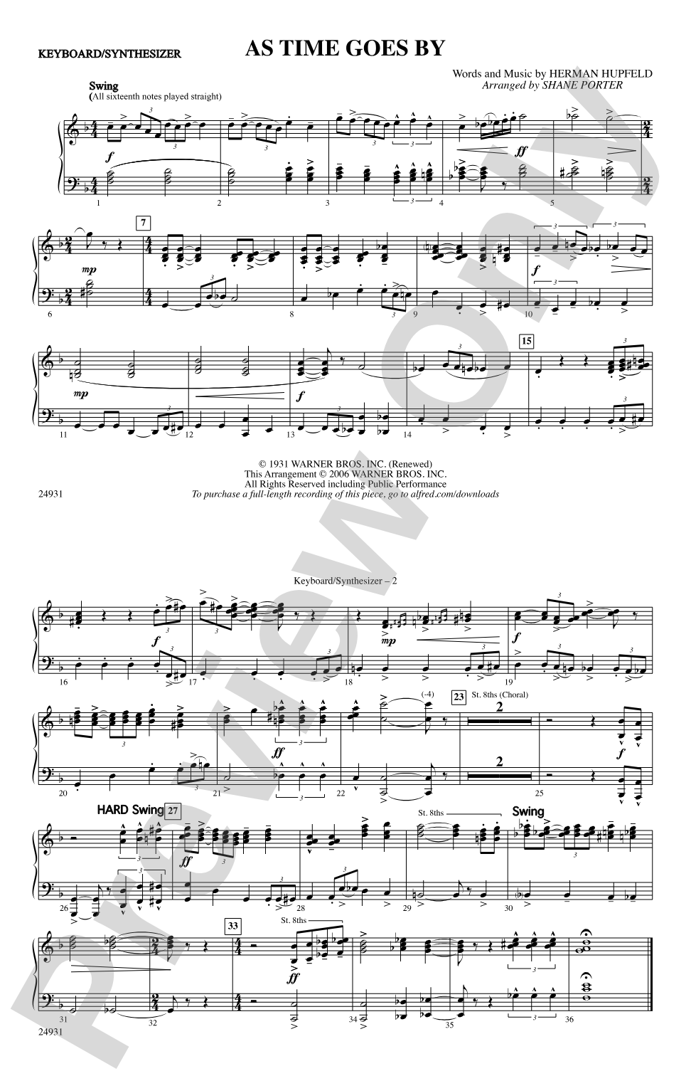 As Time Goes By: Keyboard/Synthesizer