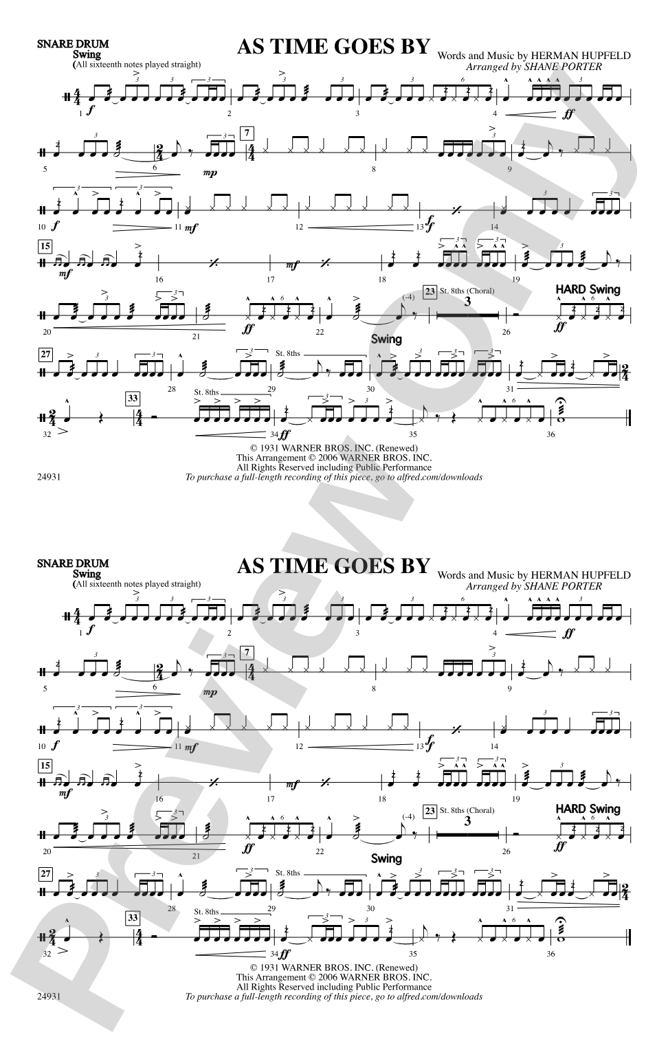 As Time Goes By: Snare Drum