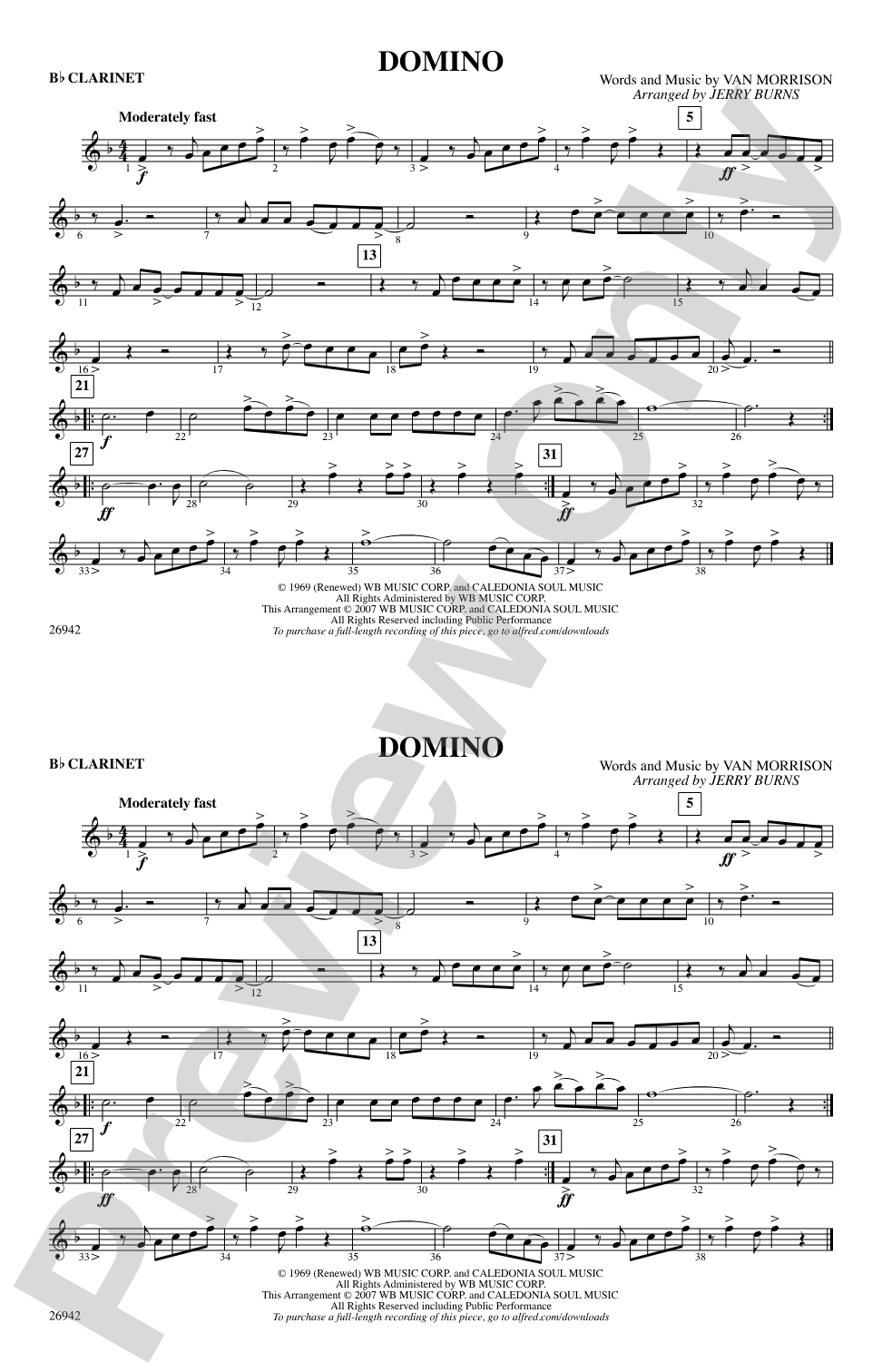 Domino: 1st B-flat Clarinet