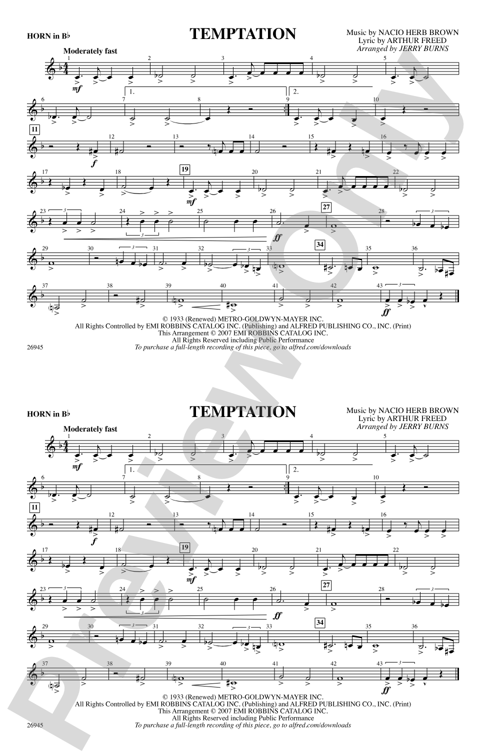 Temptation: Horn in B flat