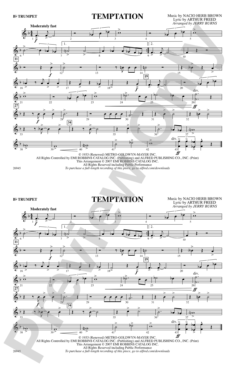Temptation: 1st B-flat Trumpet