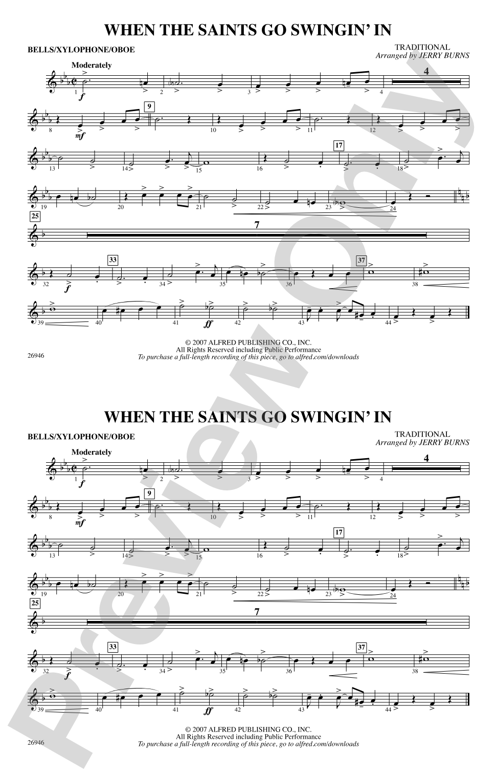 When the Saints Go Swingin' In: Bells/Xylophone/Oboe