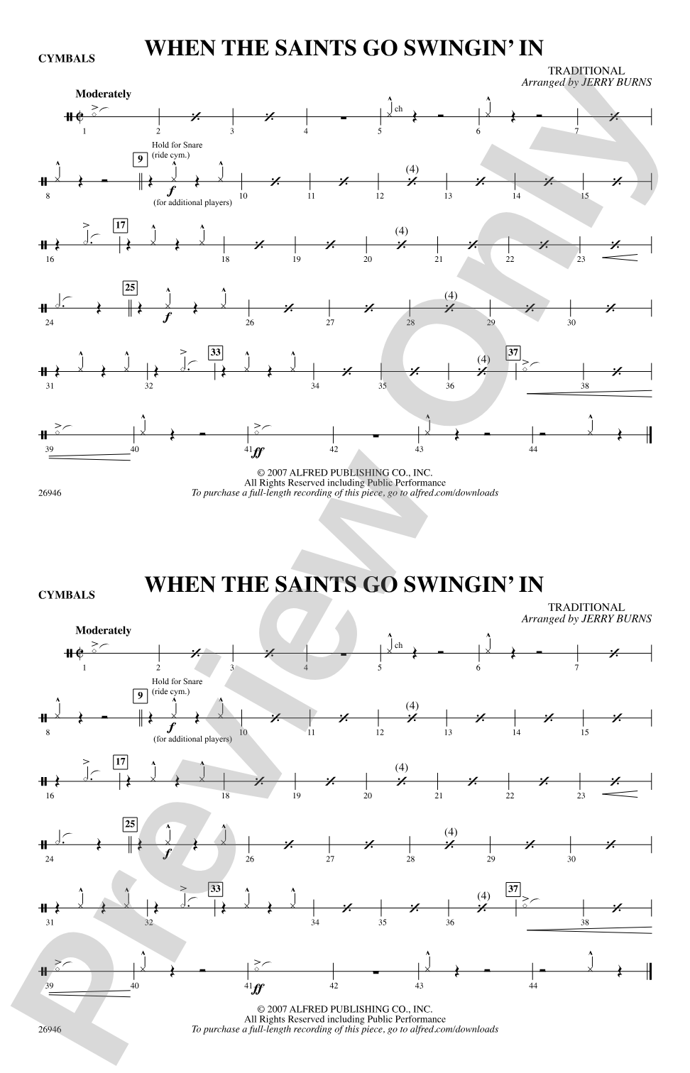 When the Saints Go Swingin' In: Cymbals