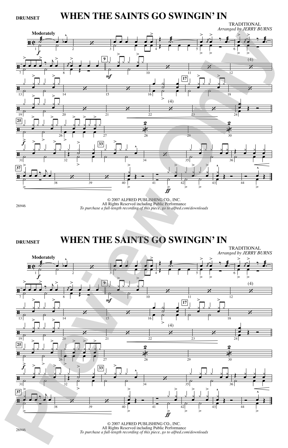 When the Saints Go Swingin' In: Drumset