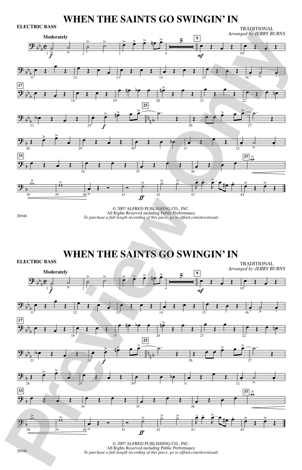 When the Saints Go Swingin' In: Electric Bass