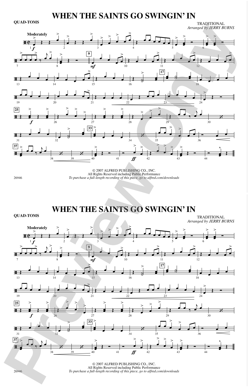 When the Saints Go Swingin' In: Quad-Toms