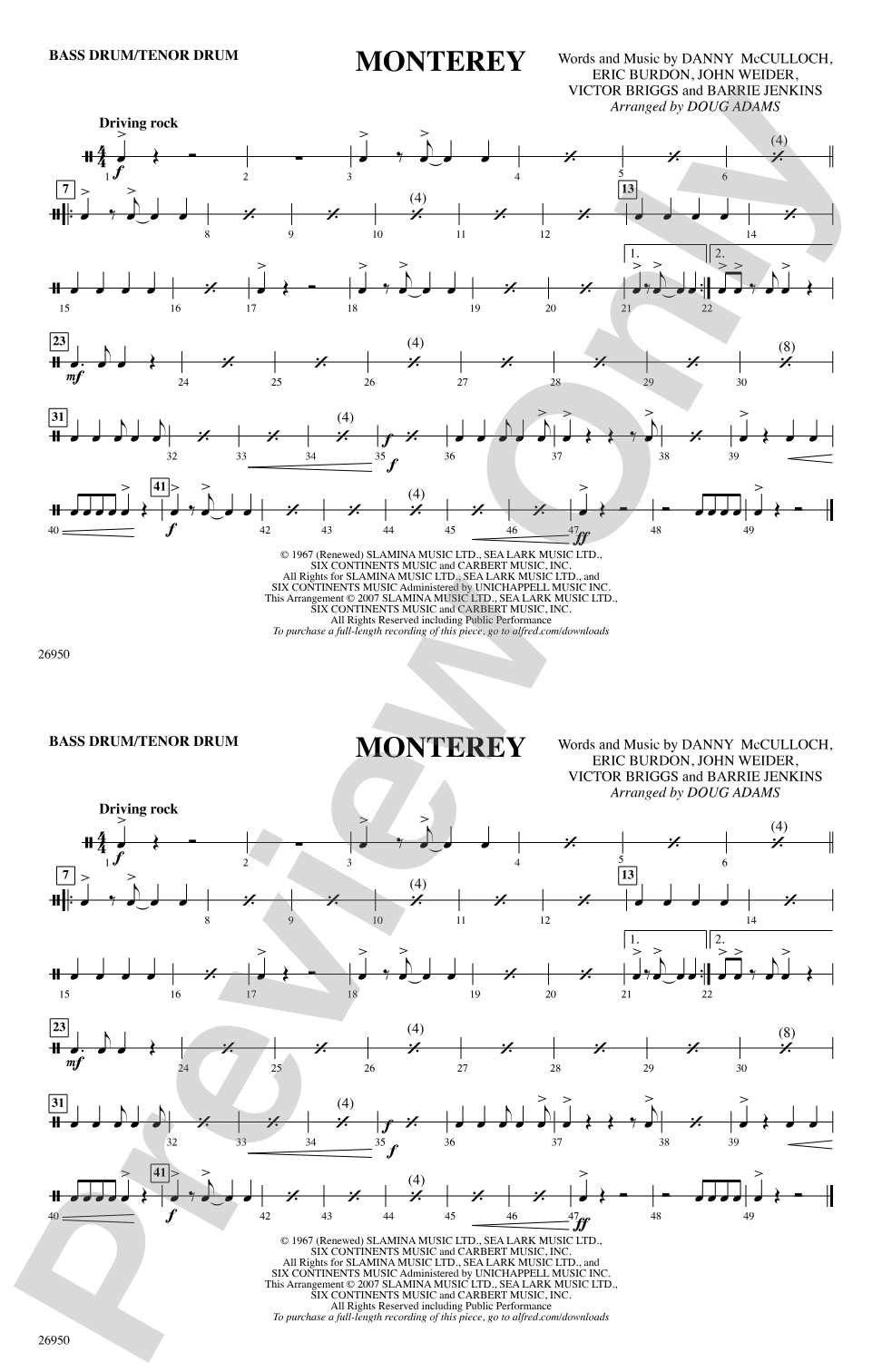Monterey: Bass Drum/Tenor Drum