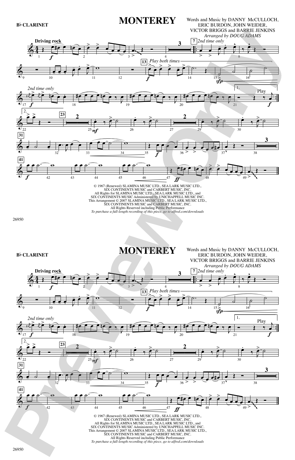 Monterey: 1st B-flat Clarinet