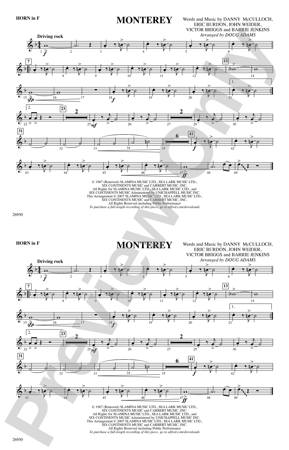 Monterey: 1st F Horn