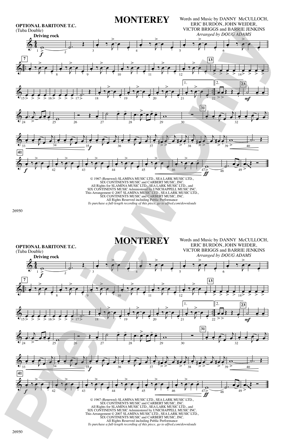 Monterey: Optional Baritone T.C. (Tuba Double)