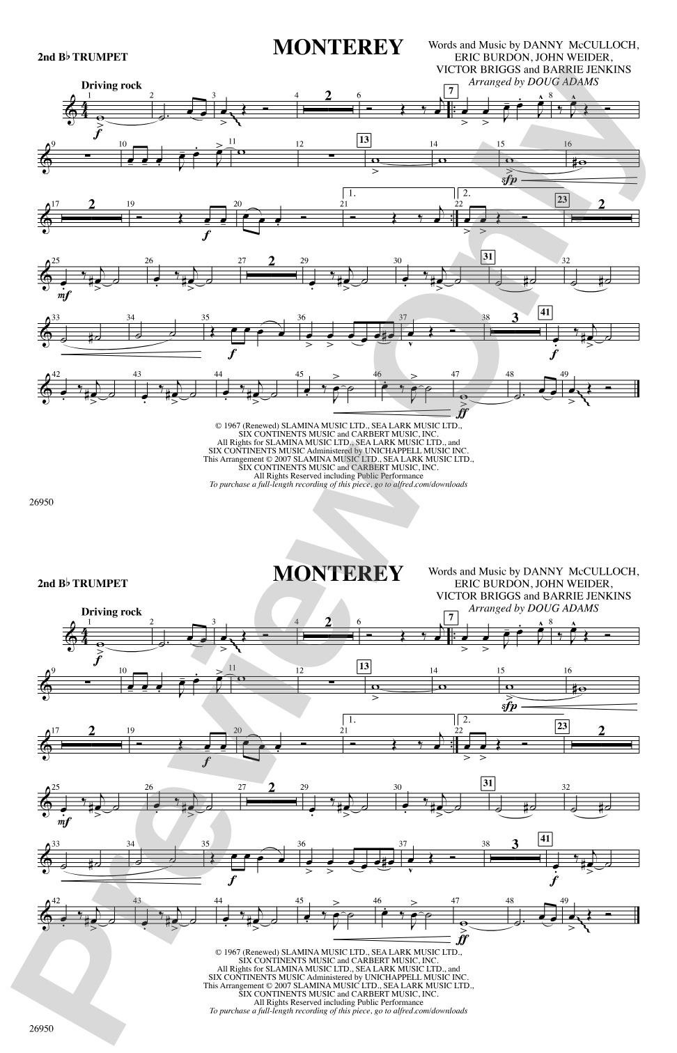 Monterey: 2nd B-flat Trumpet
