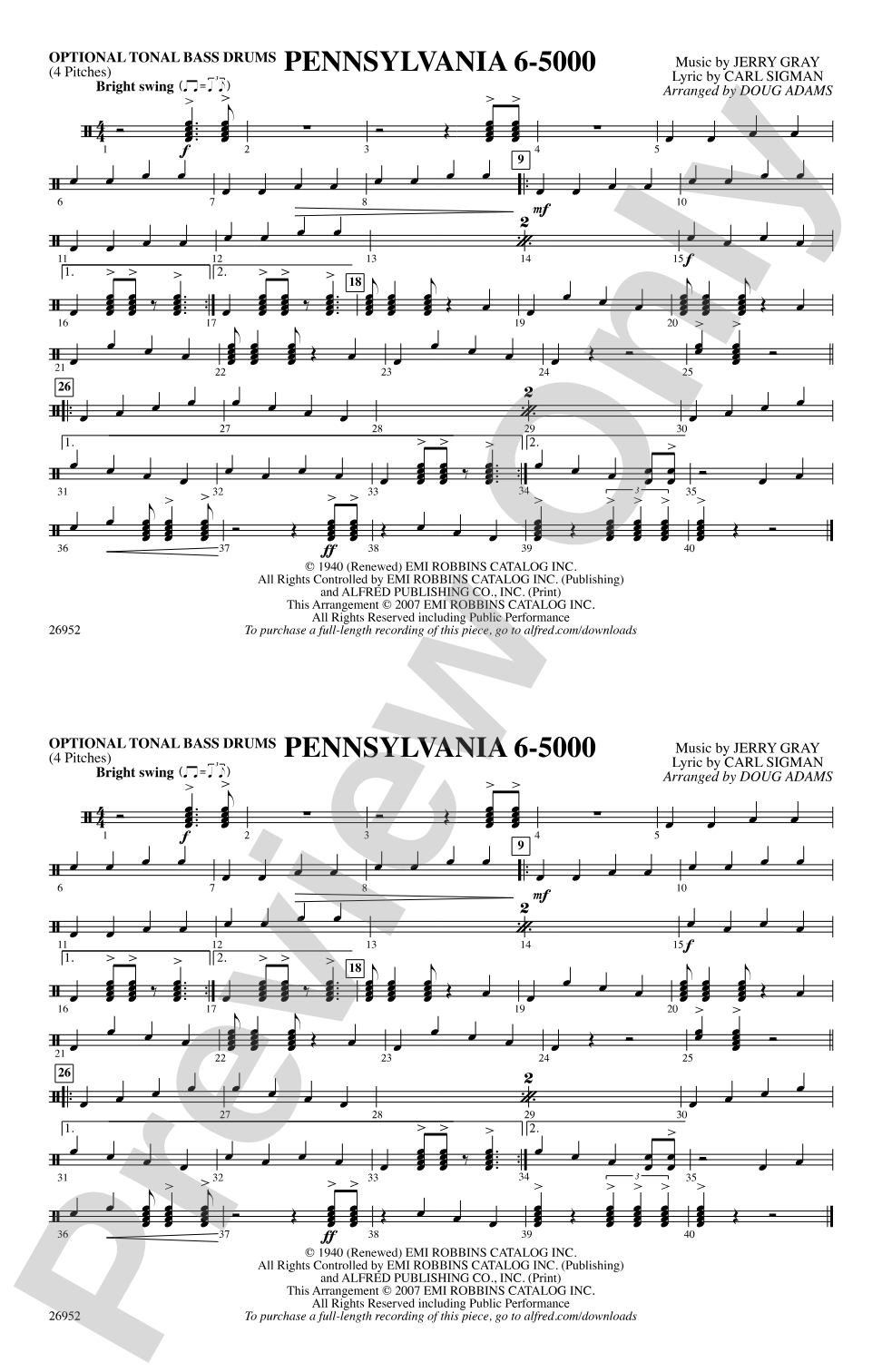 Pennsylvania 6-5000: Tonal Bass Drum
