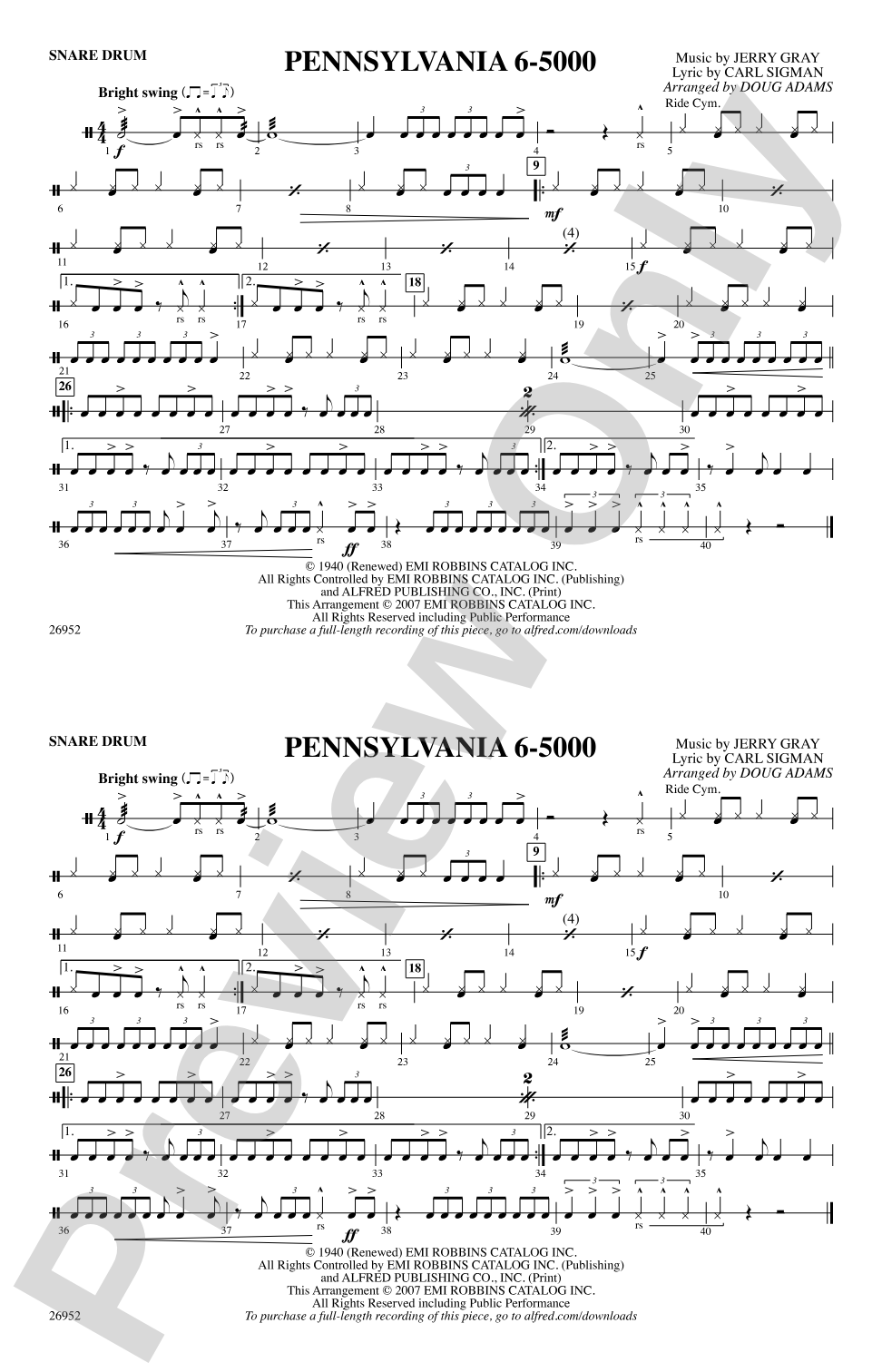 Pennsylvania 6-5000: Snare Drum
