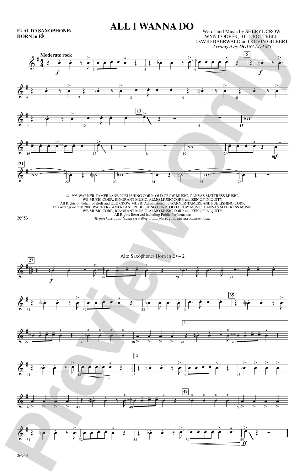 All I Wanna Do: E-flat Alto Saxophone