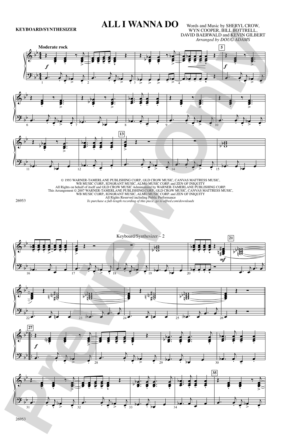 All I Wanna Do: Keyboard/Synthesizer