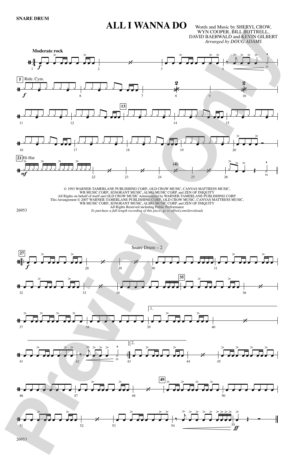 All I Wanna Do: Snare Drum