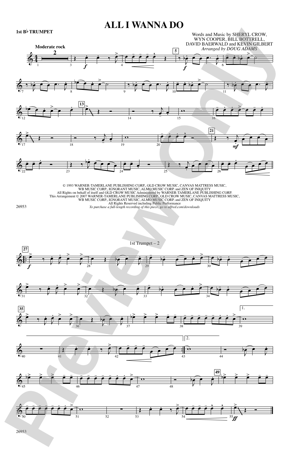 All I Wanna Do: 1st B-flat Trumpet
