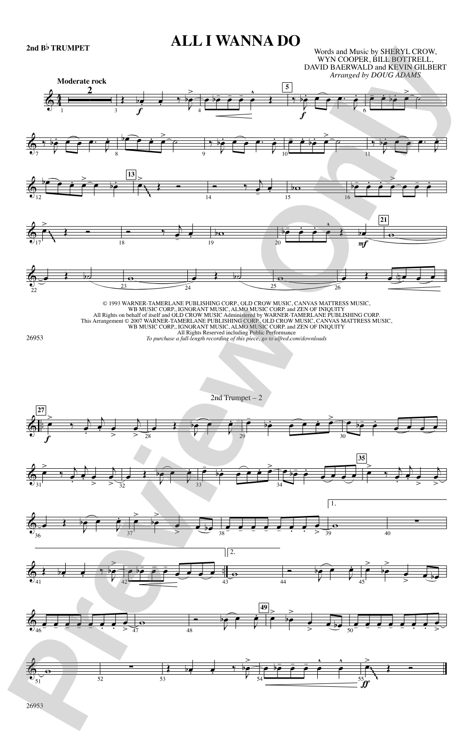 All I Wanna Do: 2nd B-flat Trumpet