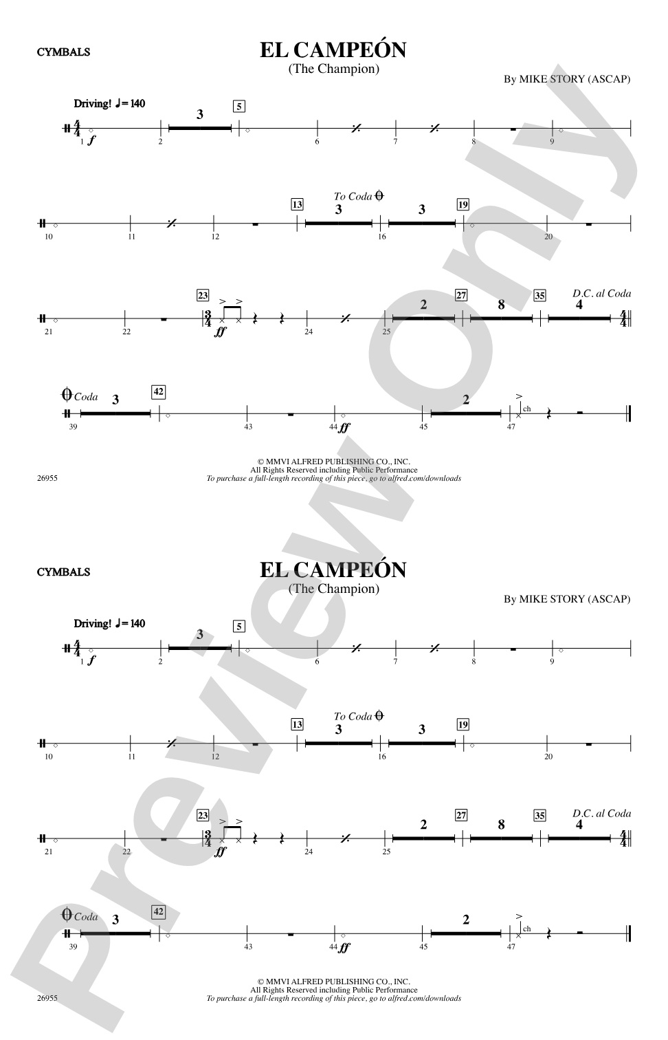 El Campeón: Cymbals