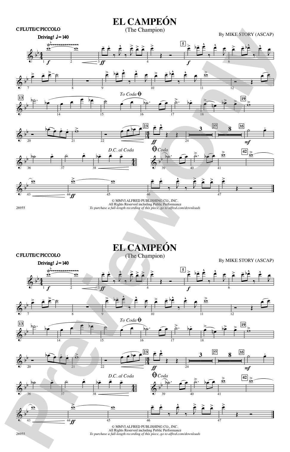 El Campeón: Flute