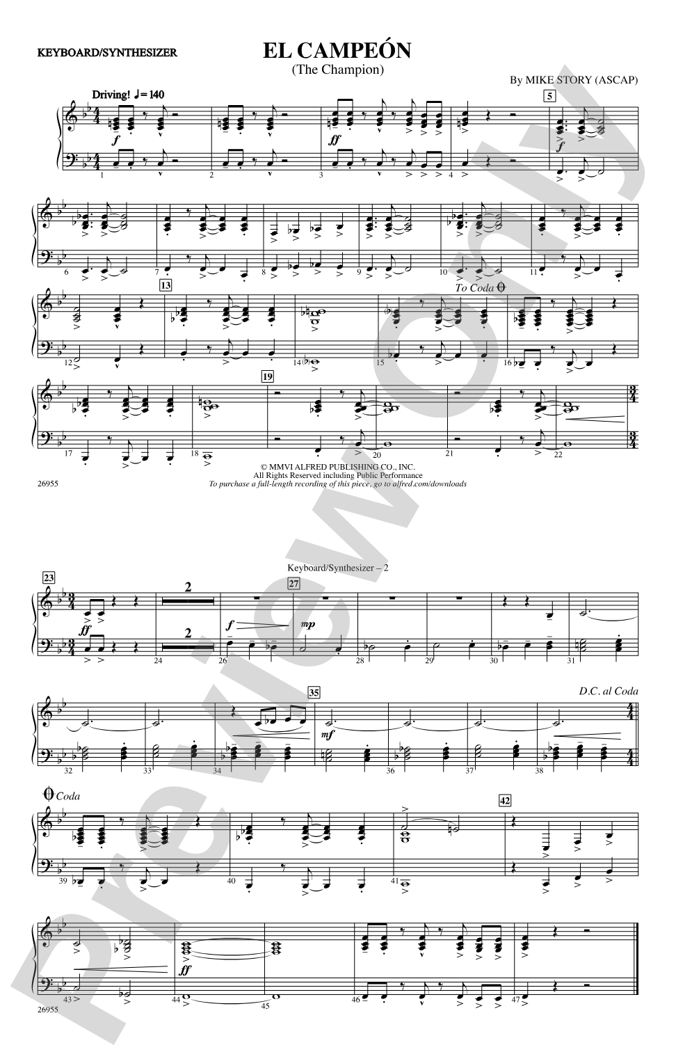 El Campeón: Keyboard/Synthesizer