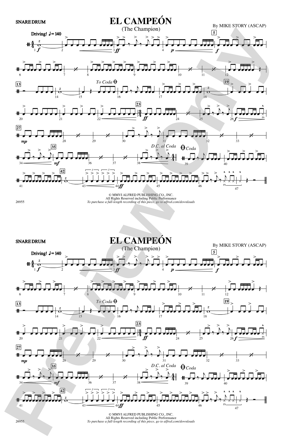 El Campeón: Snare Drum