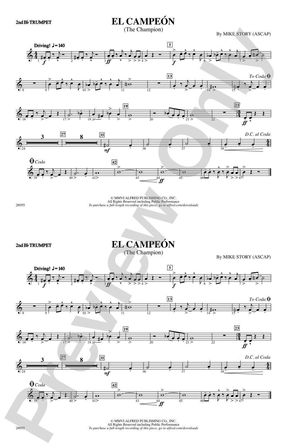 El Campeón: 2nd B-flat Trumpet