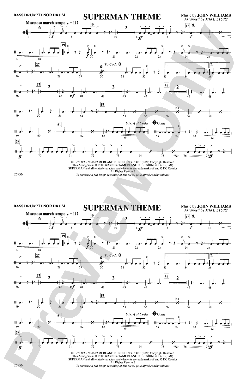Superman Theme: Bass Drum/Tenor Drum